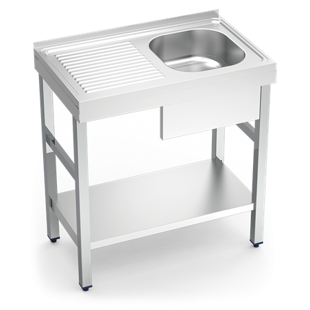 Fregadero c/soporte c/entre.1C,EI 1000x500x850 mm.