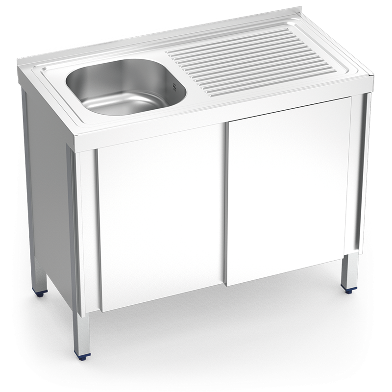 Fregadero c/ptas.correderas 1C,ED 800x500x850 mm.