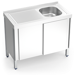 Fregadero c/ptas.correderas 1C,EI 800x500x850 mm.