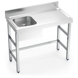 Fregadero con soporte 1C,ED 1000x550x850 mm.