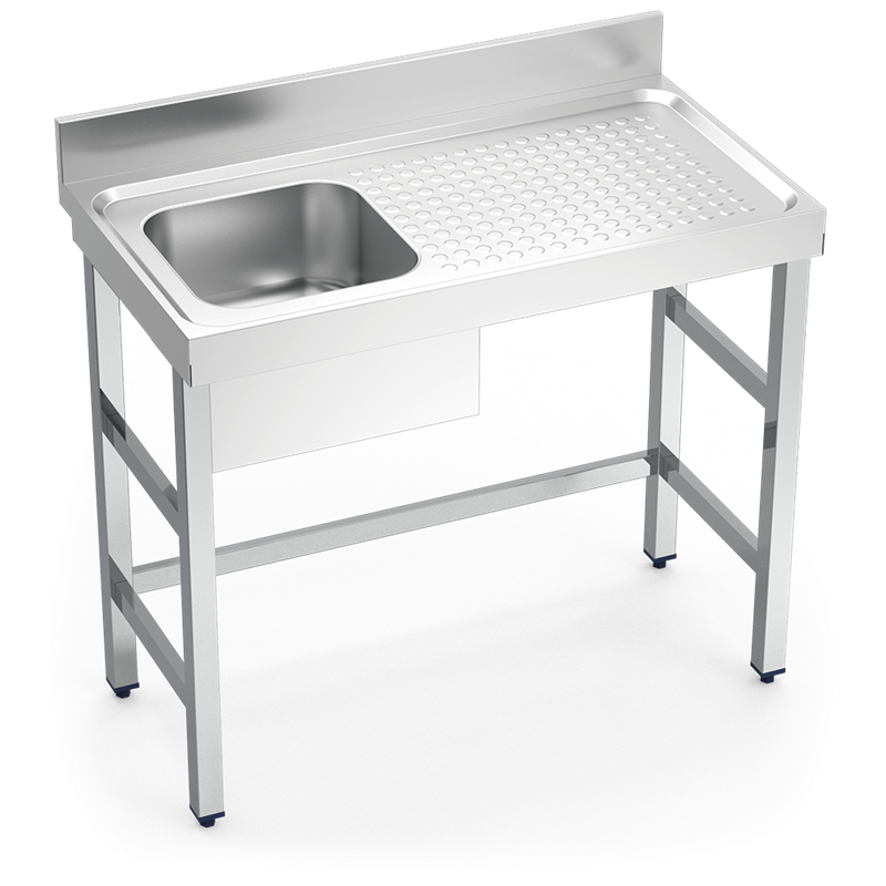 Fregadero con soporte 1C,ED 1000x550x850 mm.