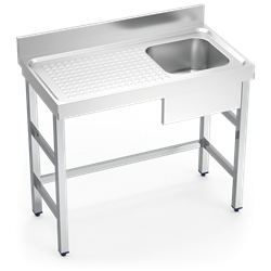 Fregadero con soporte 1C,EI 1000x550x850 mm.