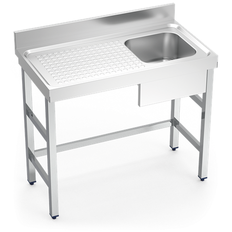 Fregadero con soporte 1C,EI 1000x550x850 mm.