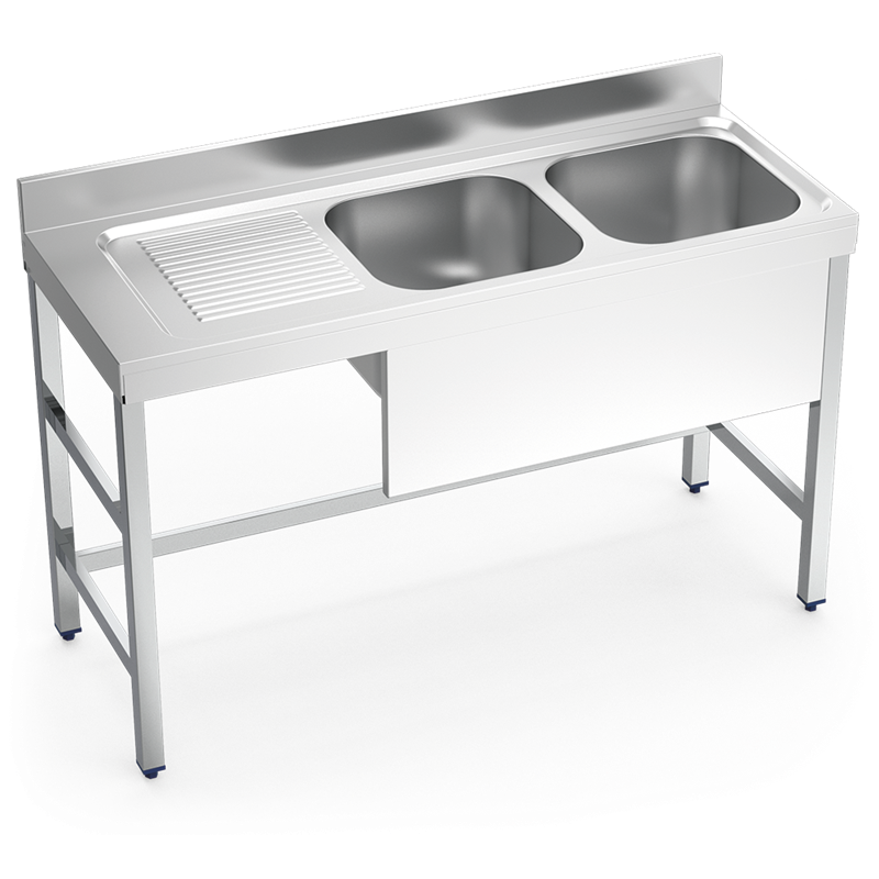 Fregadero con soporte 2C,EI 1400x550x850 mm.