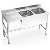 Fregadero con soporte 2C,EI 1400x550x850 mm.