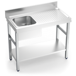 Fregadero c/soporte c/entre.1C,ED 1000x550x850 mm.