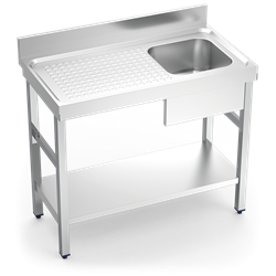 Fregadero c/soporte c/entre.1C,EI 1000x550x850 mm.