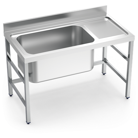 Fregadero gran capacidad 1C,ED 1300x700x850 mm.