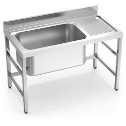 Fregadero gran capacidad 1C,ED 1600x700x850 mm.