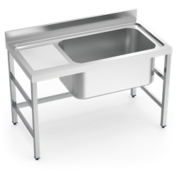 Fregadero gran capacidad 1C,EI 1600x700x850 mm.