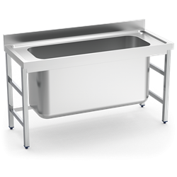 Fregadero gran capacidad 1 cubeta 1500x700x850 mm.