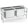 Fregadero gran capacidad 2 cubetas 2000x600x850 mm