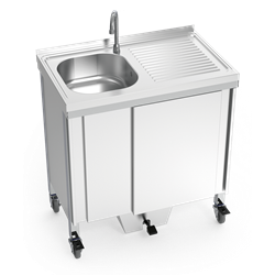 Fregadero autónomo con una cubeta y escurridor derecha 800x500x850 mm