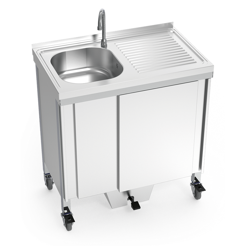 Fregadero autónomo con una cubeta y escurridor derecha 800x500x850 mm