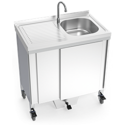 Fregadero autónomo con una cubeta y escurridor izquierda 800x500x850 mm