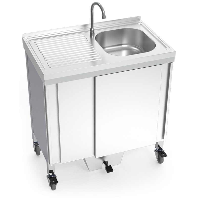 Fregadero autónomo con una cubeta y escurridor izquierda 800x500x850 mm