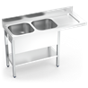 Fregadero inox para lavaplatos con 2 cub betas y escurridor derecha
