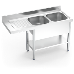 Fregadero para lavavajillas 2C,EI 1600x600x890 mm.