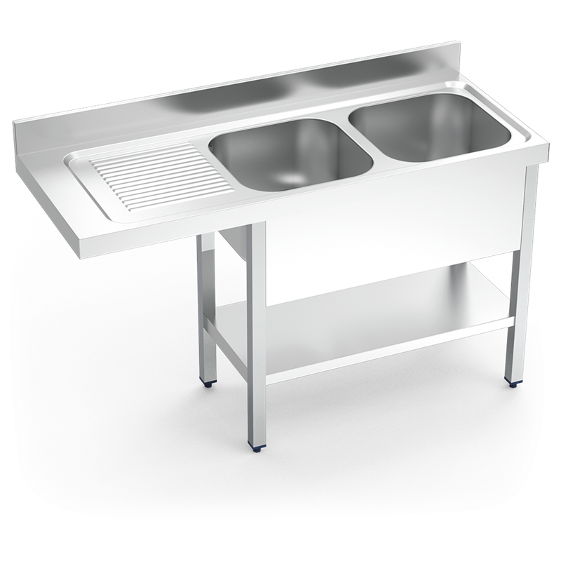 Fregadero para lavavajillas 2C,EI 1600x600x890 mm.