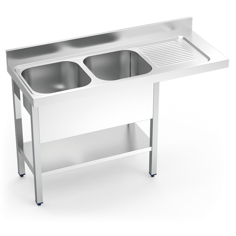 Fregadero para lavavajillas 2C,ED 1600x700x890 mm.