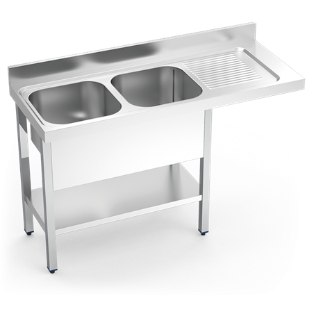 Fregadero para lavavajillas 2C,ED 1600x700x890 mm.