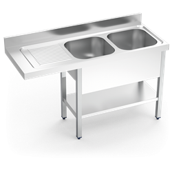 Fregadero para lavavajillas 2C,EI 1600x700x890 mm.