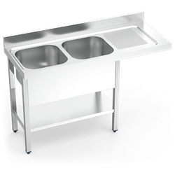 Fregadero para lavavasos 2C,ED 1400x550x850 mm.