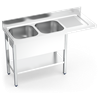 Fregadero para lavavasos 2C,ED 1400x550x850 mm.