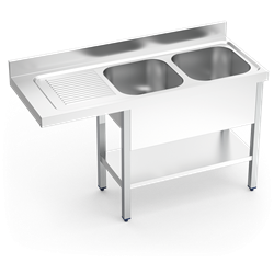 Fregadero para lavavasos 2C,EI 1400x550x850 mm.