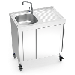 Fregadero portátil automático agua fría 800x500x865 mm