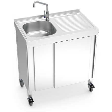 Fregadero portátil automático agua fría 800x500x865 mm