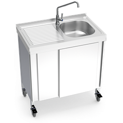 Fregadero portátil automático agua fría 800x500x865 mm