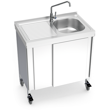 Fregadero portátil automático agua fría 800x500x865 mm