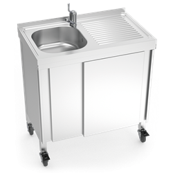 Fregadero portátil automático agua fría y caliente 800x500x865 mm