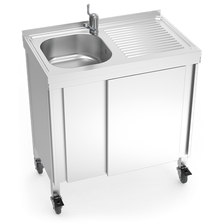 Fregadero portátil automático agua fría y caliente 800x500x865 mm