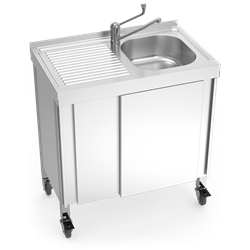 Fregadero portátil automático agua fría y caliente 800x500x865 mm