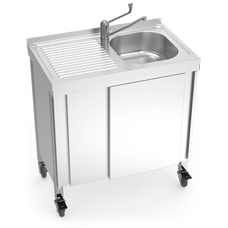 Fregadero portátil automático agua fría y caliente 800x500x865 mm