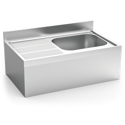 Fregadero colg.c/faldón 1C,EI 1000x600x355 mm.