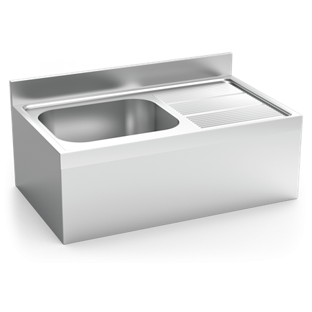 Fregadero colg.c/faldón 1C,ED 1300x600x300 mm.