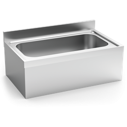 Fregadero colg.c/faldón 1C 1000x600x355 mm.