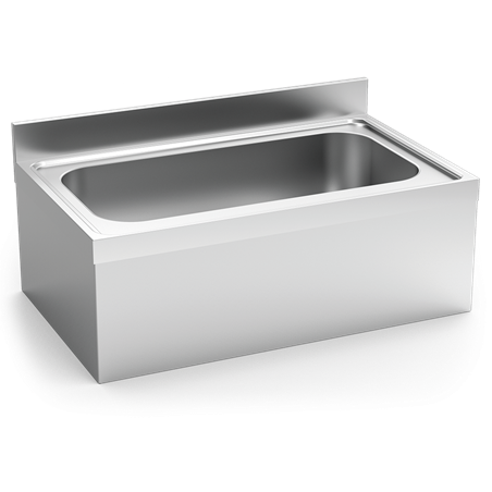 Fregadero colg.c/faldón 1C 1000x600x355 mm.