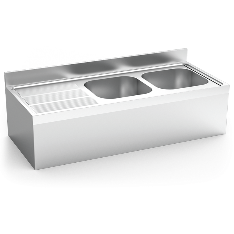 Fregadero colg.c/faldón 2C,EI 2000x600x320 mm.