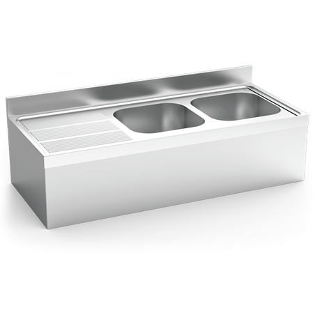 Fregadero colg.c/faldón 2C,EI 1600x600x320 mm.