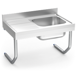 Fregadero colg.c/palomillas 1C,EI 1300x600x300 mm.