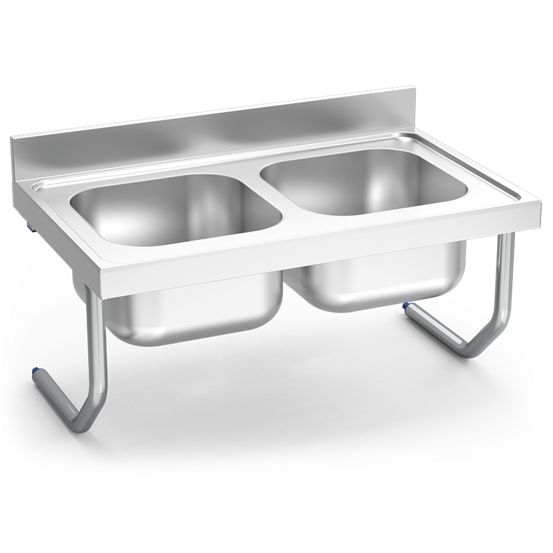 Fregadero colg.c/palomillas 2C 1000x600x250 mm.