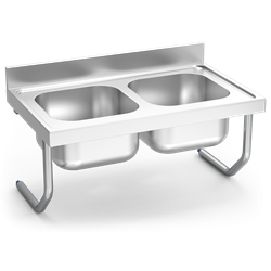 Fregadero colg.c/palomillas 2C 1400x600x320 mm.