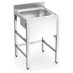 Fregadero con soporte 1C 700x600x850 mm.
