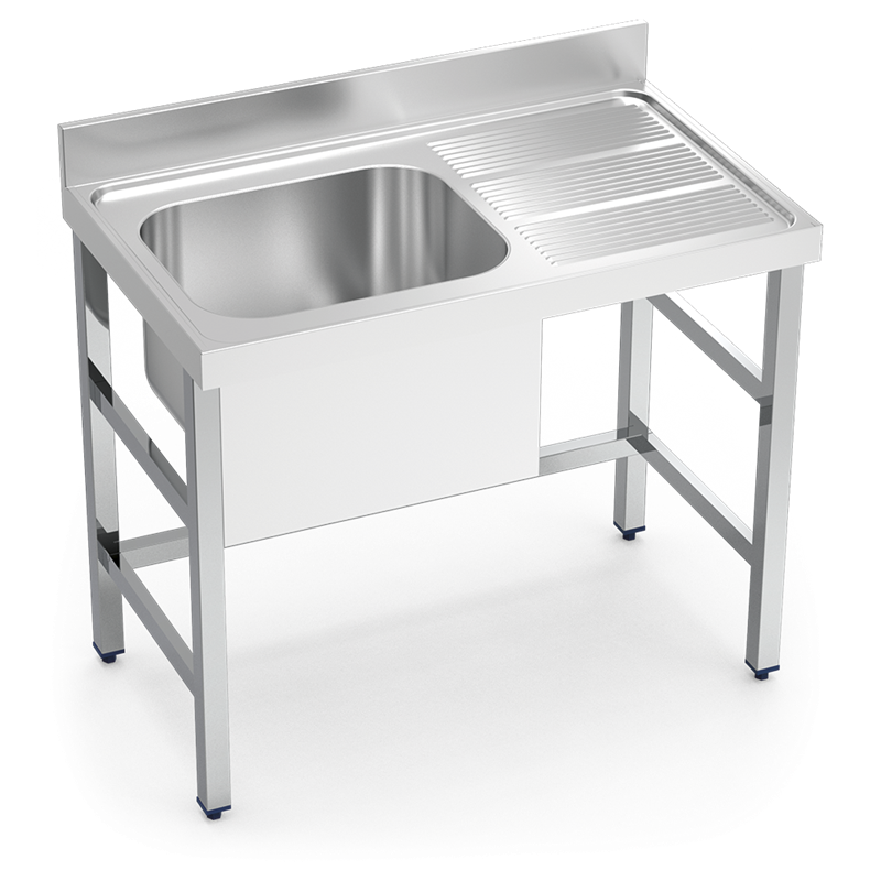 Fregadero con soporte 1C,ED 1200x600x850 mm.