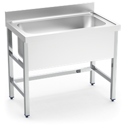 Fregadero con soporte 1C 1000x600x850 mm.