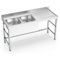 Fregadero con soporte 2C,ED 2000x600x850 mm.